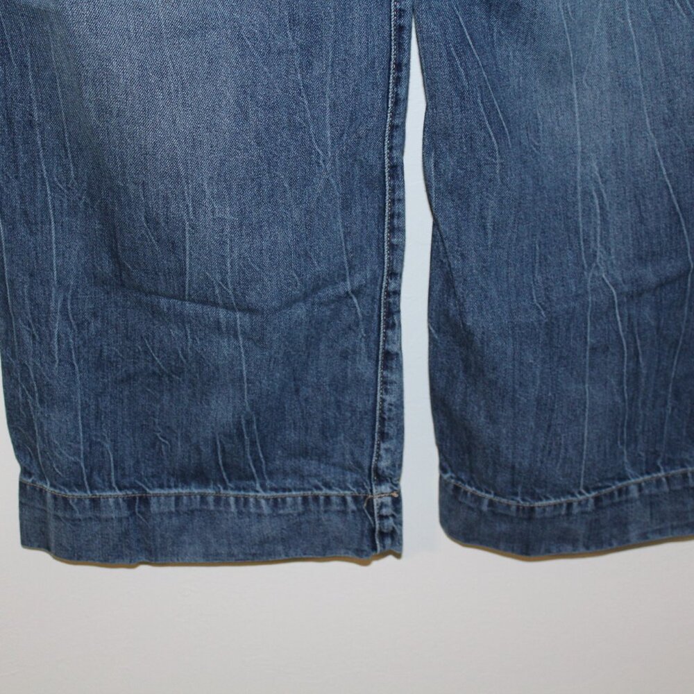 Lane Bryant Women's Pull On Wide Leg Distress Jeans Size 14 - Picture 3 of 9